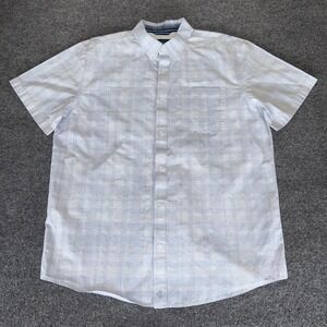 Cody James Core Shirt‎ Plaid Button Down Short Sleeve Casual Blue Mens Medium